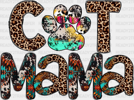 Cat Mama Leopard Print Design - Cats Iron On Dtf Transfer