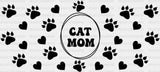 Cat Mom Circular Dark Design - Pets Cup Wrap Uv Sticker Permanent Dtf Decal