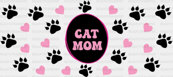 Cat Mom Circular Design - Pets Cup Wrap UV Sticker Permanent UV DTF Decal