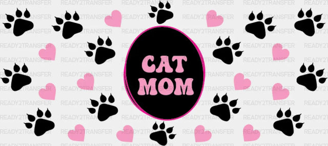 Cat Mom Circular Design - Pets Cup Wrap Uv Sticker Permanent Dtf Decal