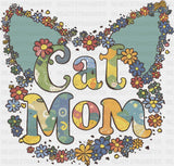 Cat Mom Flowers - Mother’s Day DTF Transfer