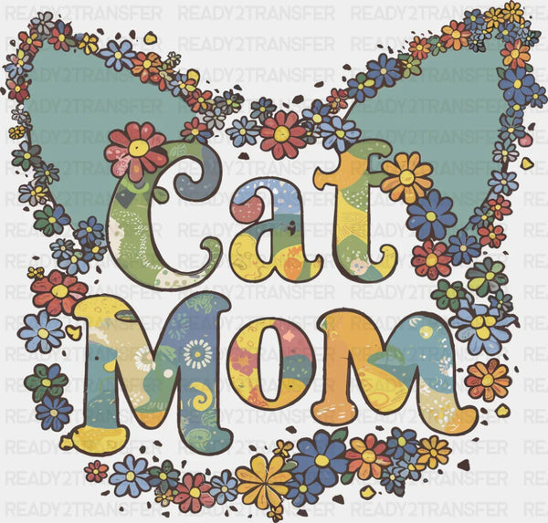 Cat Mom Flowers - Mother's Day DTF Transfer