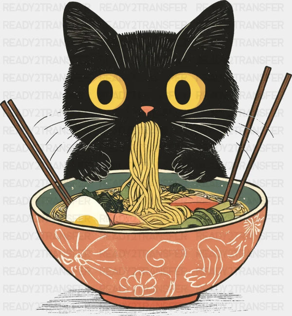 Cat Ramen Bowl - Cats DTF Transfer