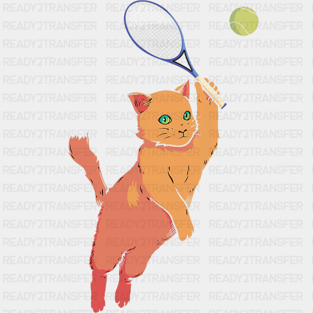 Cat Serving - Tennis DTF Transfers ready2transfer