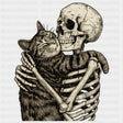 Cat & Skeleton - Skeleton DTF Transfers ready2transfer