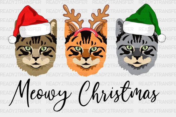 Cats Merry Christmas DTF Transfer