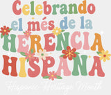 Celebrando El Més de la Herencia Hispana - Hispanic Heritage Month DTF Transfer Adult Unisex - S & M (10’’) / Light