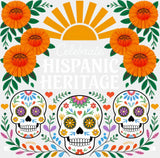Celebrate Hispanic Heritage Calacas - Hispanic Heritage Month DTF Transfer Adult Unisex - S & M (10’’) / Light Color