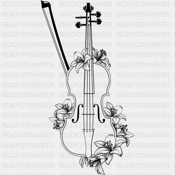 Cello & Flowers - Music DTF Transfers
