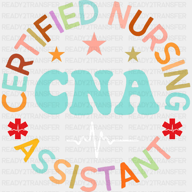 Certified Nursing Assistant Circular Design - CNA DTF Transfers ready2transfer