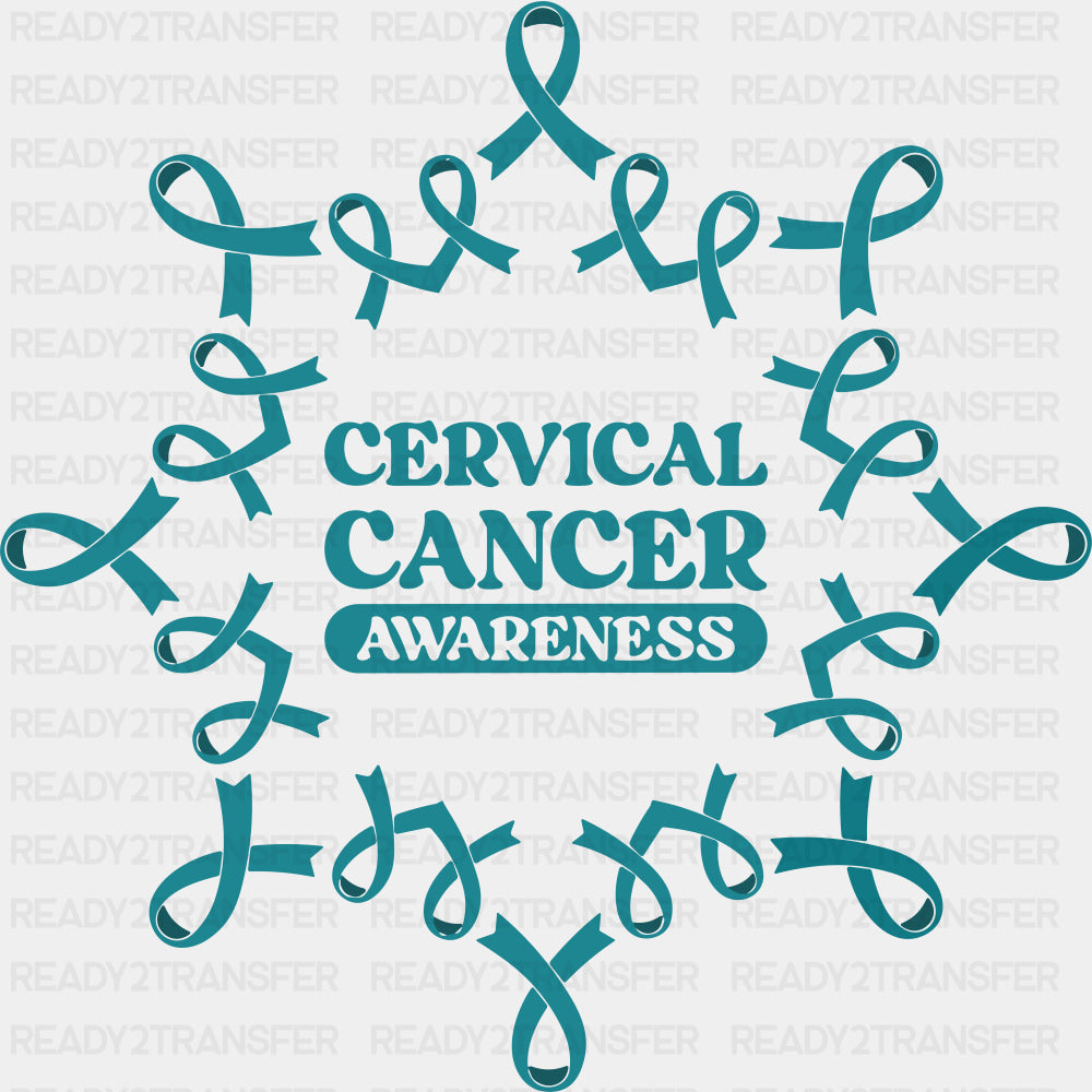 Cervical Cancer Awareness Ribbons - Cervical Cancer DTF Transfers
