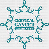 Cervical Cancer Awareness Ribbons - Cervical Cancer DTF Transfers