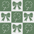 Checker Board Clovers And Ribbons - St. Patrick’s Day DTF Transfer Adult Unisex - S & M (10’’) / Green Color Design