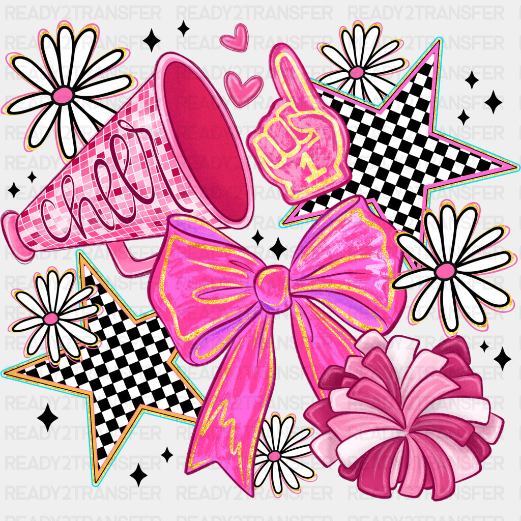 Cheer Checkered Stars - Cheerleading DTF Transfers ready2transfer