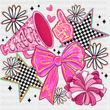 Cheer Checkered Stars - Cheerleading DTF Transfers ready2transfer