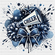 Cheer Dark Blue Megaphone - Cheerleading DTF Transfers ready2transfer