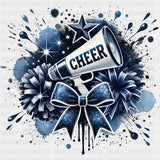 Cheer Dark Blue Megaphone - Cheerleading DTF Transfers ready2transfer