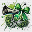 Cheer Green & White Sparkling - Cheerleading DTF Transfers ready2transfer