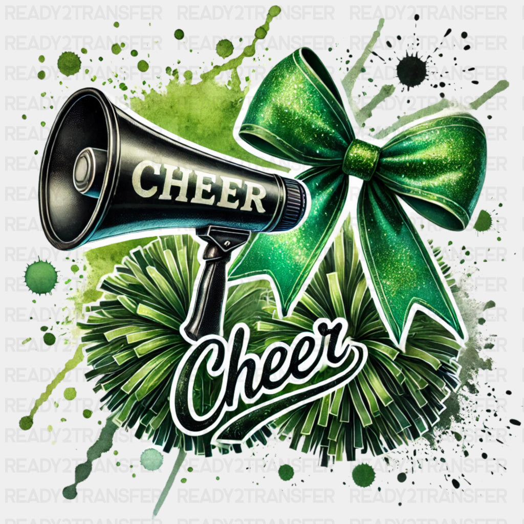 Cheer Green & White Sparkling - Cheerleading DTF Transfers ready2transfer