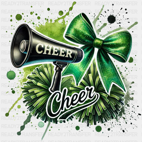 Cheer Green & White Sparkling - Cheerleading DTF Transfers