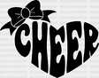 Cheer Heart Shape Design - Cheerleader Dtf Heat Transfer Adult Unisex S & M (10’’) / Black