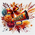 Cheer Orange Fall Themed - Cheerleading DTF Transfers ready2transfer