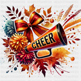 Cheer Orange Fall Themed - Cheerleading DTF Transfers ready2transfer