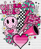 Cheer Vibes Doodles - Cheerleader Dtf Heat Transfer