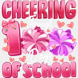 Cheering Through 100 Days Of School - Cheerleading DTF Transfers ready2transfer Light Color Design (See Imaging)