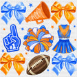 Cheerleader Items Blue & Orange - Cheerleading DTF Transfers ready2transfer