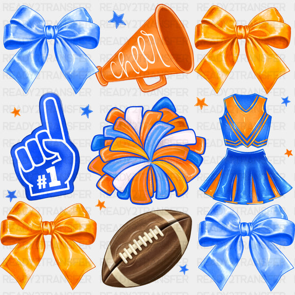 Cheerleader Items Blue & Orange - Cheerleading DTF Transfers