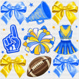 Cheerleader Items Blue & Yellow - Cheerleading DTF Transfers ready2transfer