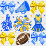 Cheerleader Items Blue & Yellow - Cheerleading DTF Transfers ready2transfer