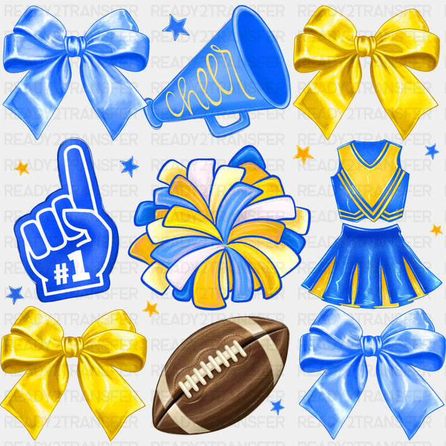 Cheerleader Items Blue & Yellow - Cheerleading DTF Transfers ready2transfer