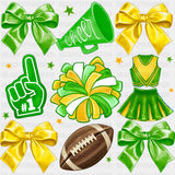 Cheerleader Items Light Green - Cheerleading DTF Transfers ready2transfer