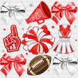Cheerleader Items White & Red - Cheerleading DTF Transfers ready2transfer