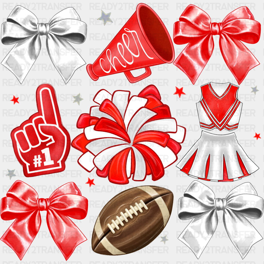Cheerleader Items White & Red - Cheerleading DTF Transfers ready2transfer
