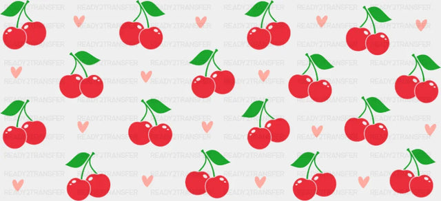 Cherries & Hearts - General Cup Wrap UV Sticker Permanent UV DTF Decal
