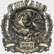 Chicano Hecho en América - Hispanic Heritage Month DTF Transfers - Adult Unisex - S & M (10’’) / Dark Color Design (See
