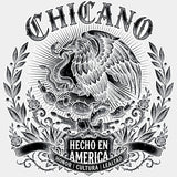 Chicano Hecho en América - Hispanic Heritage Month DTF Transfers - Adult Unisex - S & M (10’’) / Light Color Design