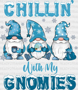 Chillin’ With My Gnomies Design - Winter Iron On Dtf Transfer