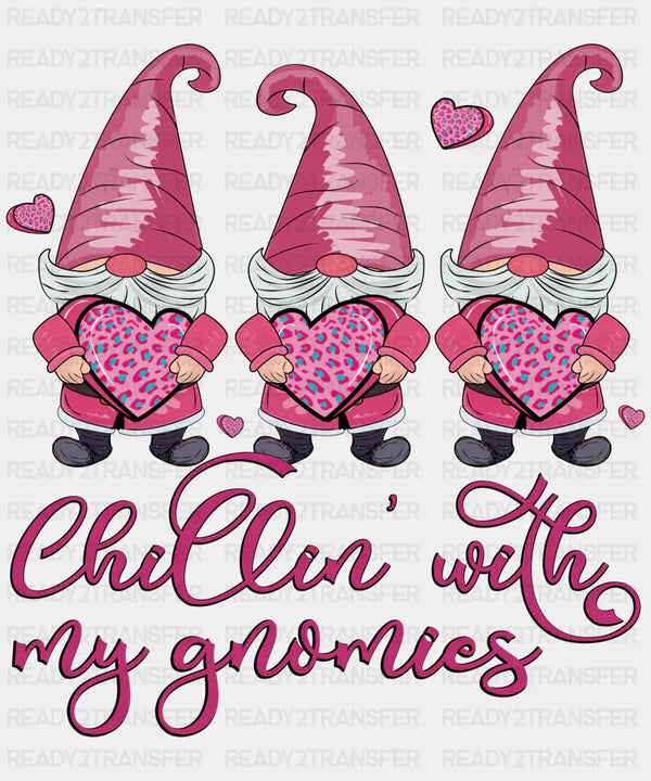 CHILLIN WITH MY GNOMIES HEART DTF Transfer