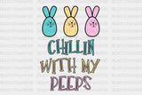 Chillin With My Peeps Rabbits Dtf Transfer