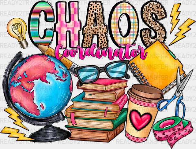 Choaos Coordinator Design - Teachers Dtf Heat Transfer Adult Unisex S & M (10’’) / Black