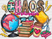 Chaos Coordinator Design - Teachers DTF heat transfer ready2transfer Black