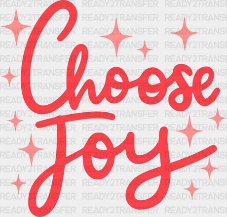 Choose Joy Red Cursive Design - Quotes Dtf Transfer