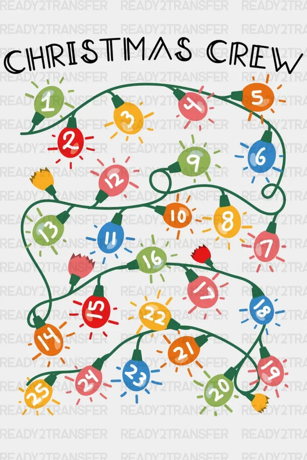 Christmas Crew Numbers DTF Transfer
