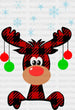 Christmas Deer Chillin DTF Transfer ready2transfer Black