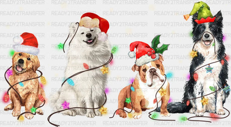 Christmas Dogs Dtf Transfer