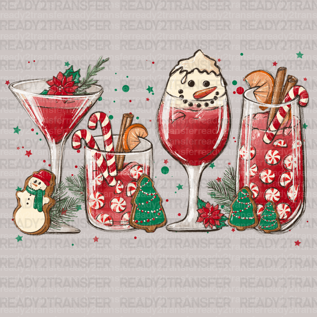 Christmas Drinks DTF Transfer - ready2transfer